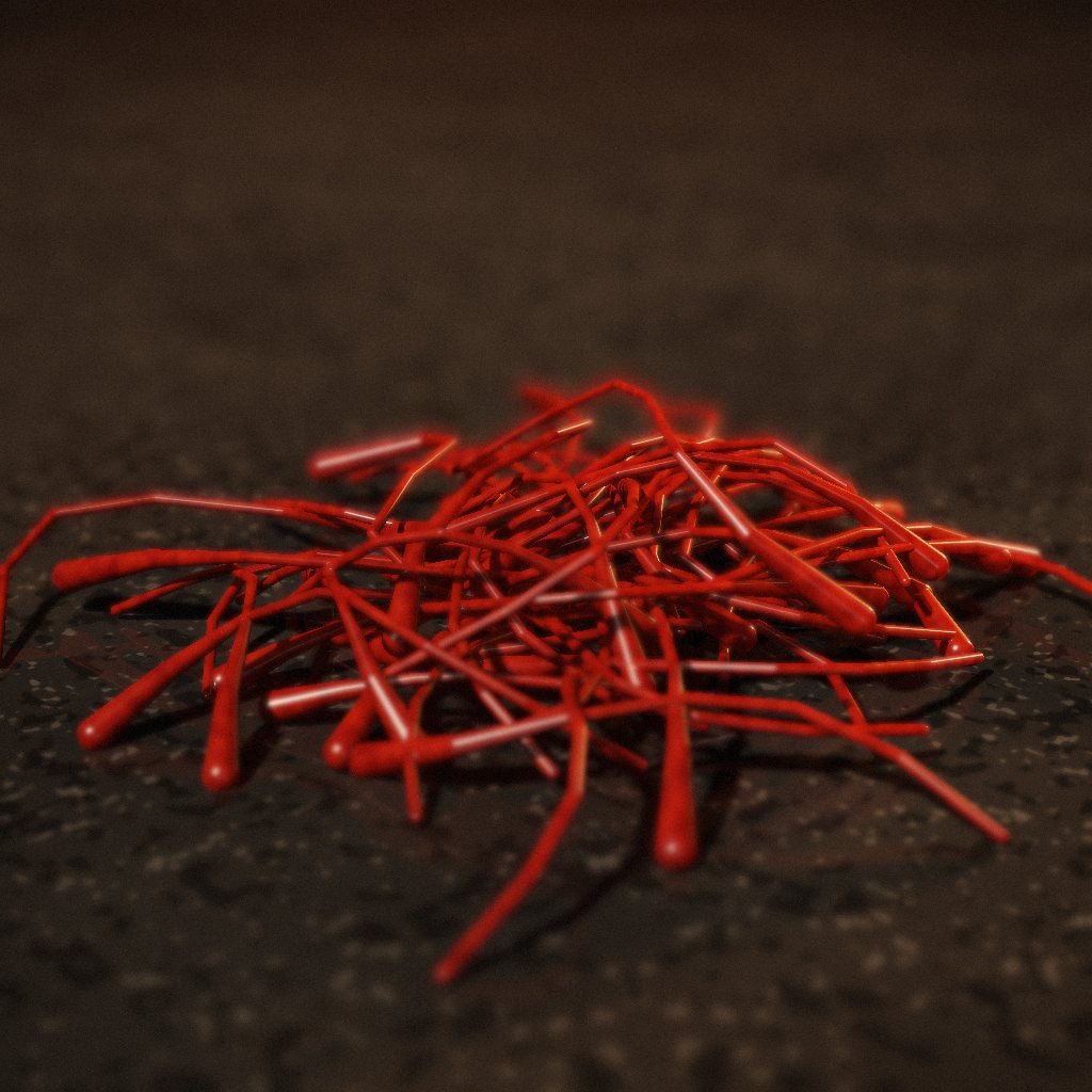 A small heap of red saffron threads